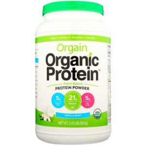 Orgain, אבקת חלבון אורגני, על בסיס צמחי, מקל וניל, 920 גר' (2.03 lbs)