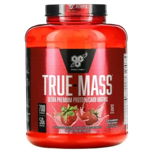 BSN, True-Mass, Ultra Premium Protein/Carb Matrix, Strawberry Milkshake, 5.82 lbs (2.64 kg)
